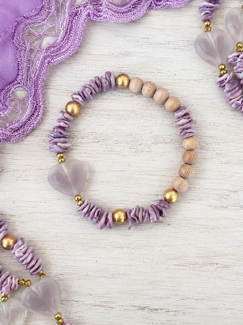 Oil Haven Boutique Purple Cebu Shell Rosewood Aromatherapy Diffuser Bracelet